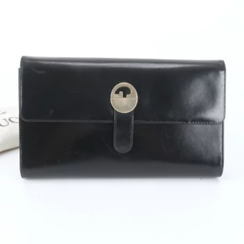 Gucci Leather Pouch Bag Pouch 2Way Shoulder Bag Black